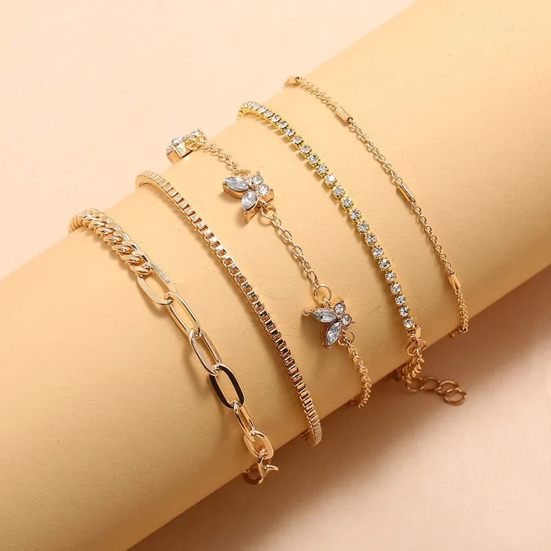 Crystal Butterfly Effect Bracelet Set