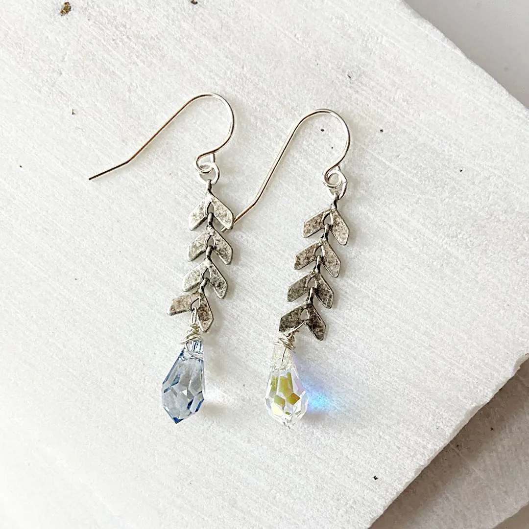 Crystal Chevron Earrings, Chevron Earrings