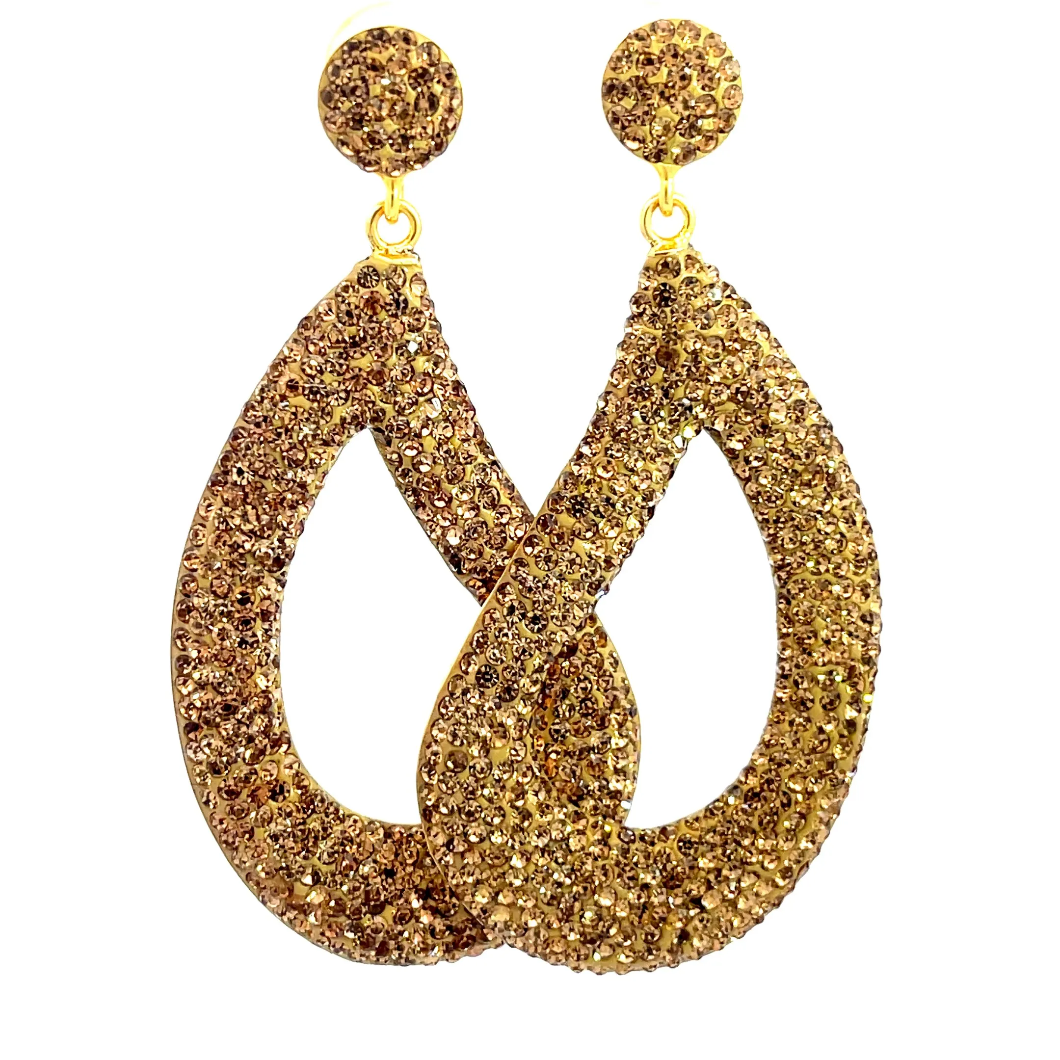 Curved Open Teardrop 925 Sterling Silver Statement Earring