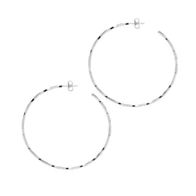 Delicate Lago di Como Twist Hoop Earrings - Silver