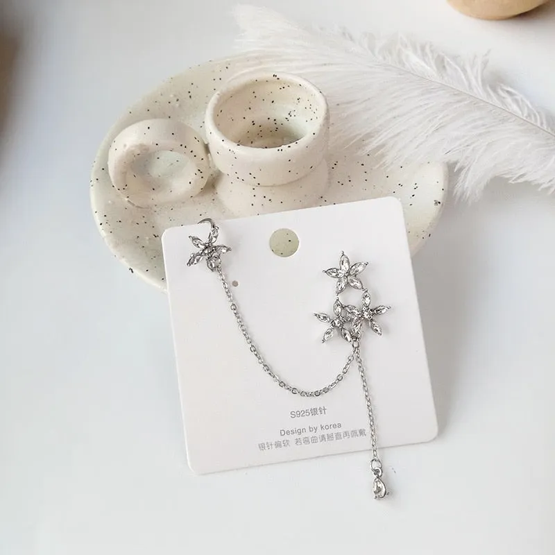 Earings  Asymmetric Flower Ear Clip Oorbellen Earrings