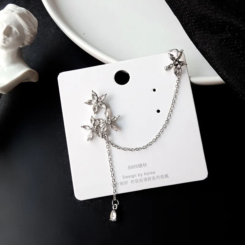 Earings  Asymmetric Flower Ear Clip Oorbellen Earrings