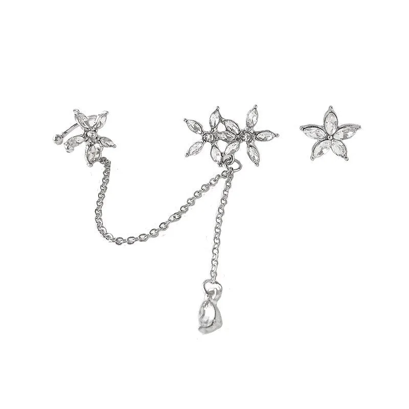 Earings  Asymmetric Flower Ear Clip Oorbellen Earrings