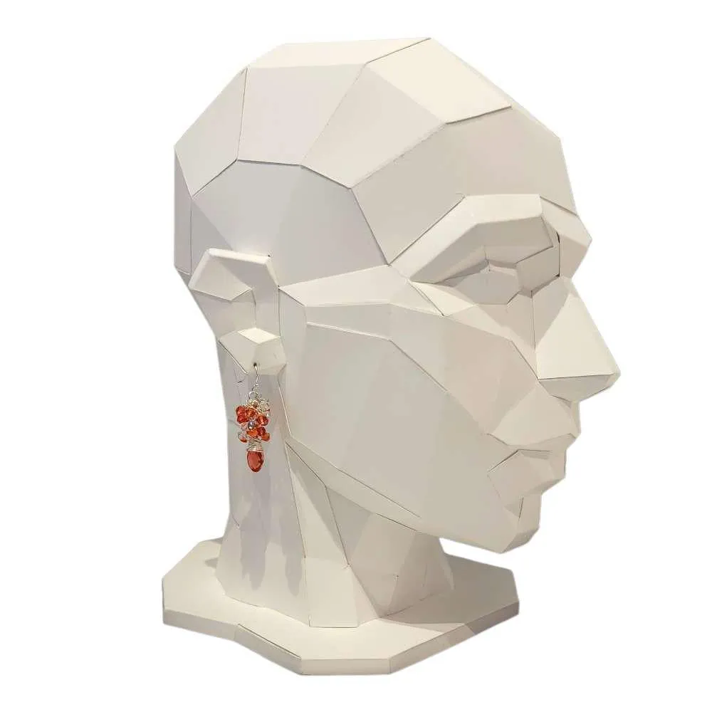 Earrings - Padparadscha Crystal Teardrop Clusters by Sugar Sidewalk
