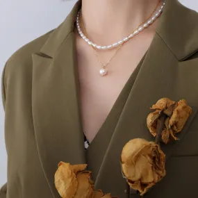 Eternal Beauty Layered Gold Pearl Necklace