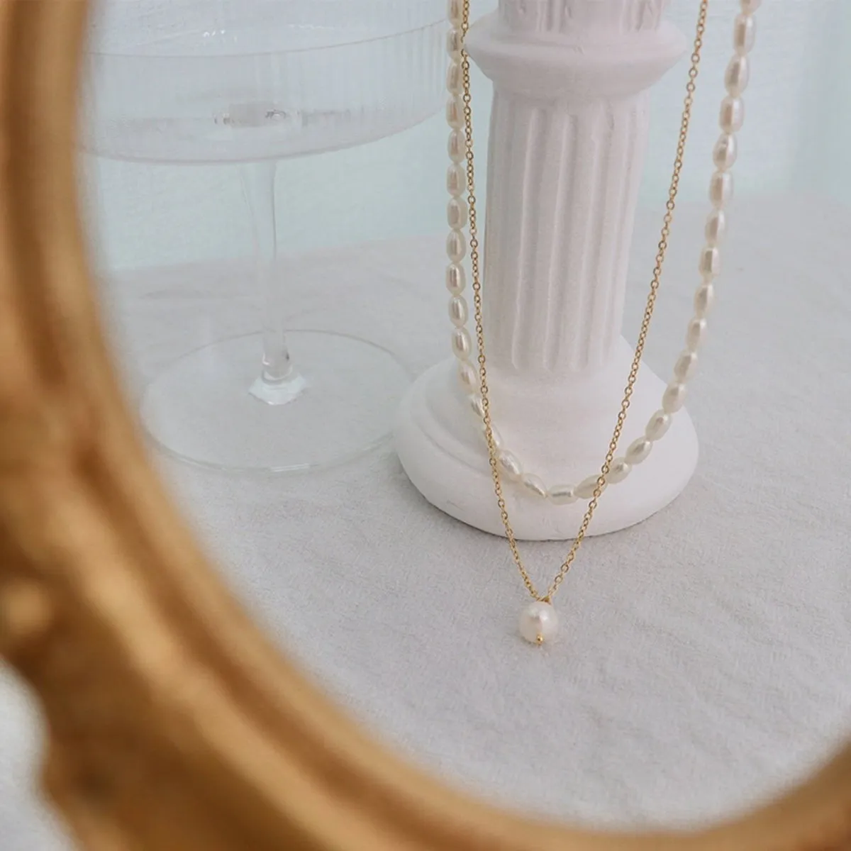 Eternal Beauty Layered Gold Pearl Necklace