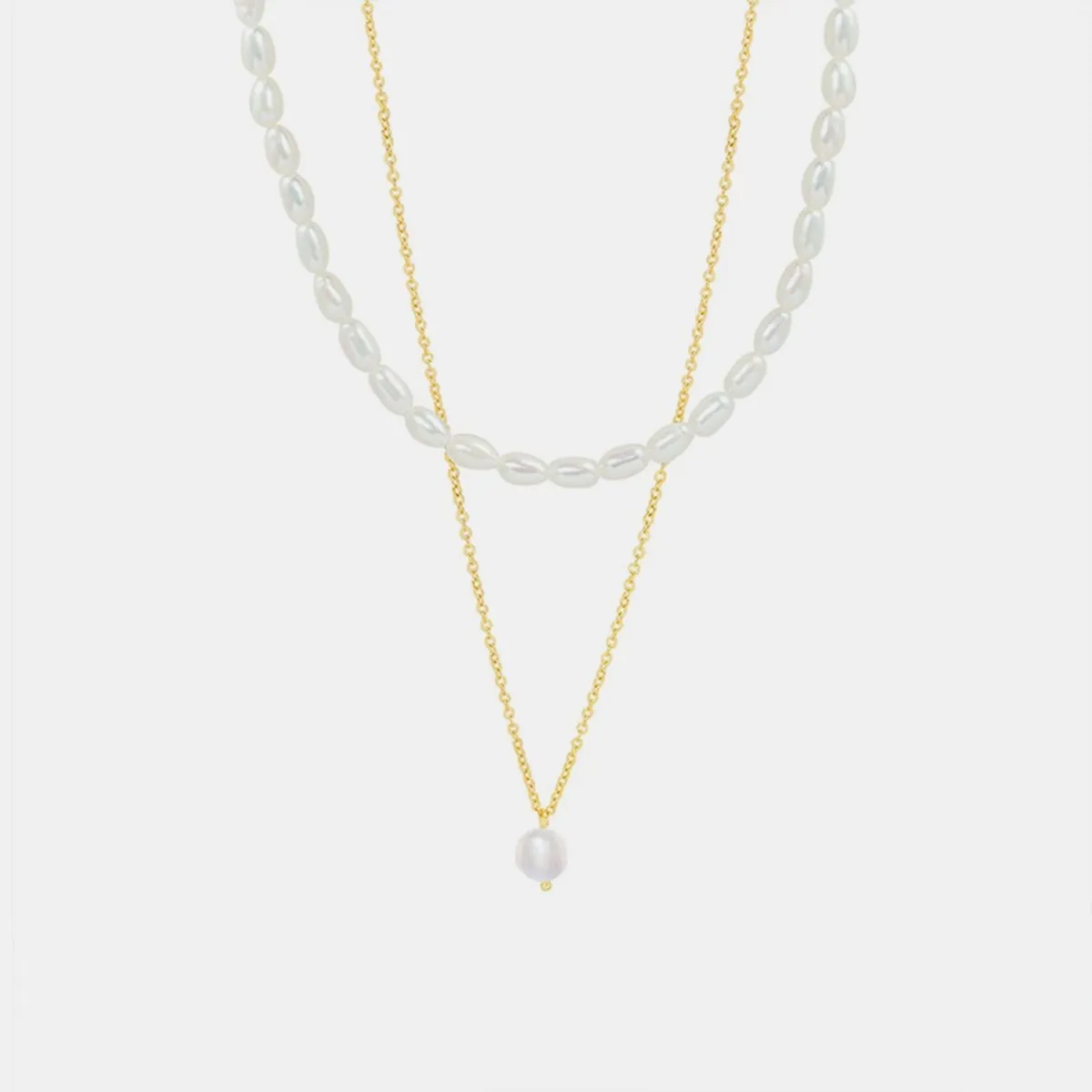 Eternal Beauty Layered Gold Pearl Necklace