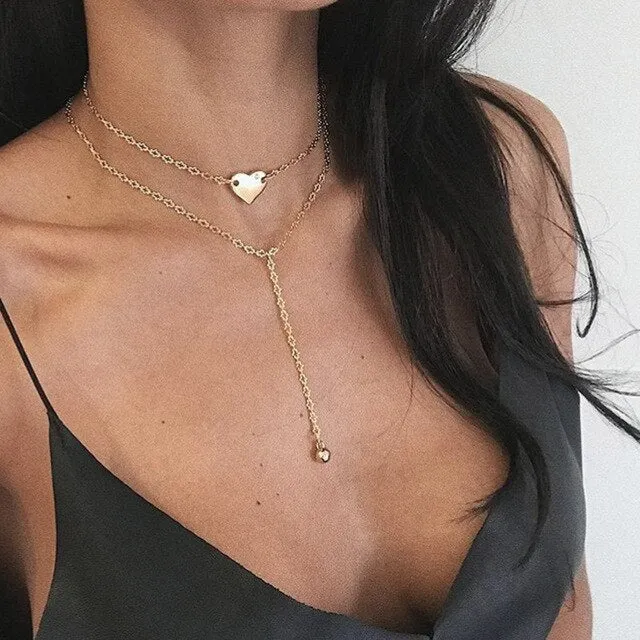 Fashion Gold Moon Star Coin Necklace
