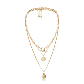 Fashion Punk Multilayer Link Chain Pendant Long Necklace