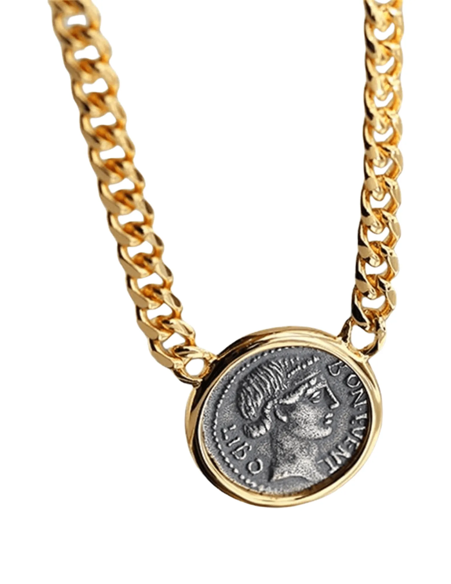 Fleur de Camélia Vintage Coin Chain Necklace