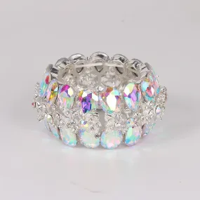 glesBright AB Colorful Brand bridal Crystal Cuff Ban Bracelet Big Wide Stretch Bangle Jewelry Gifts For Women Wedding Accesorios