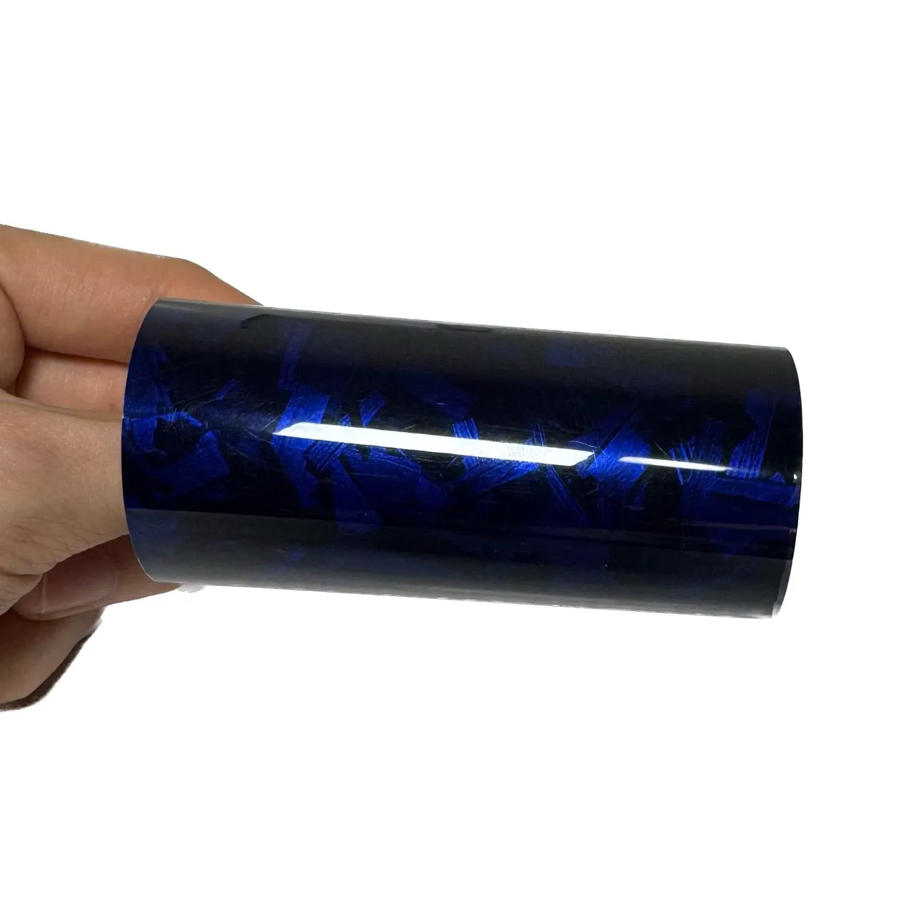 Gloss Camouflage Black Blue Forged Carbon Vinyl Wrap