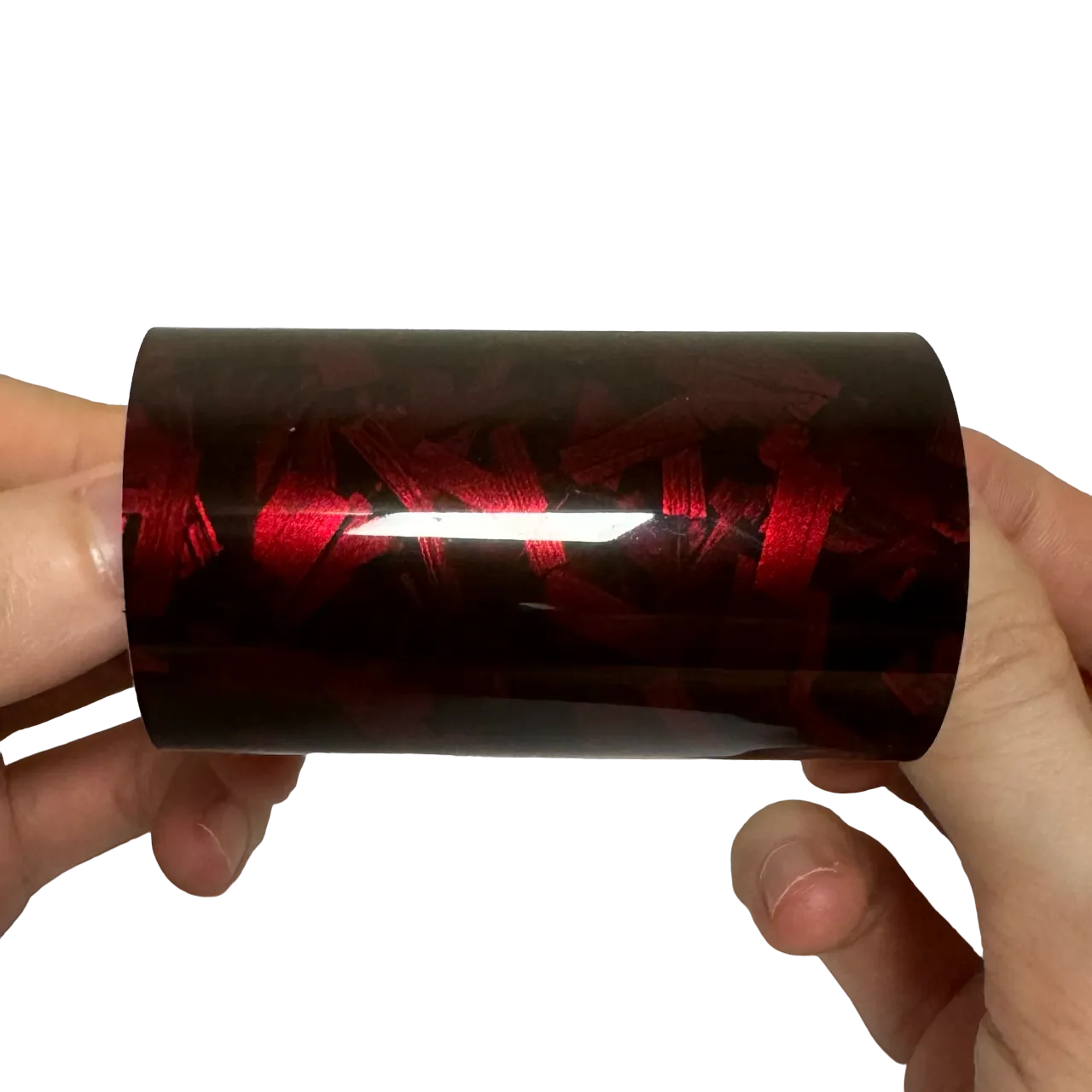 Gloss Camouflage Black Red Forged Carbon Vinyl Wrap