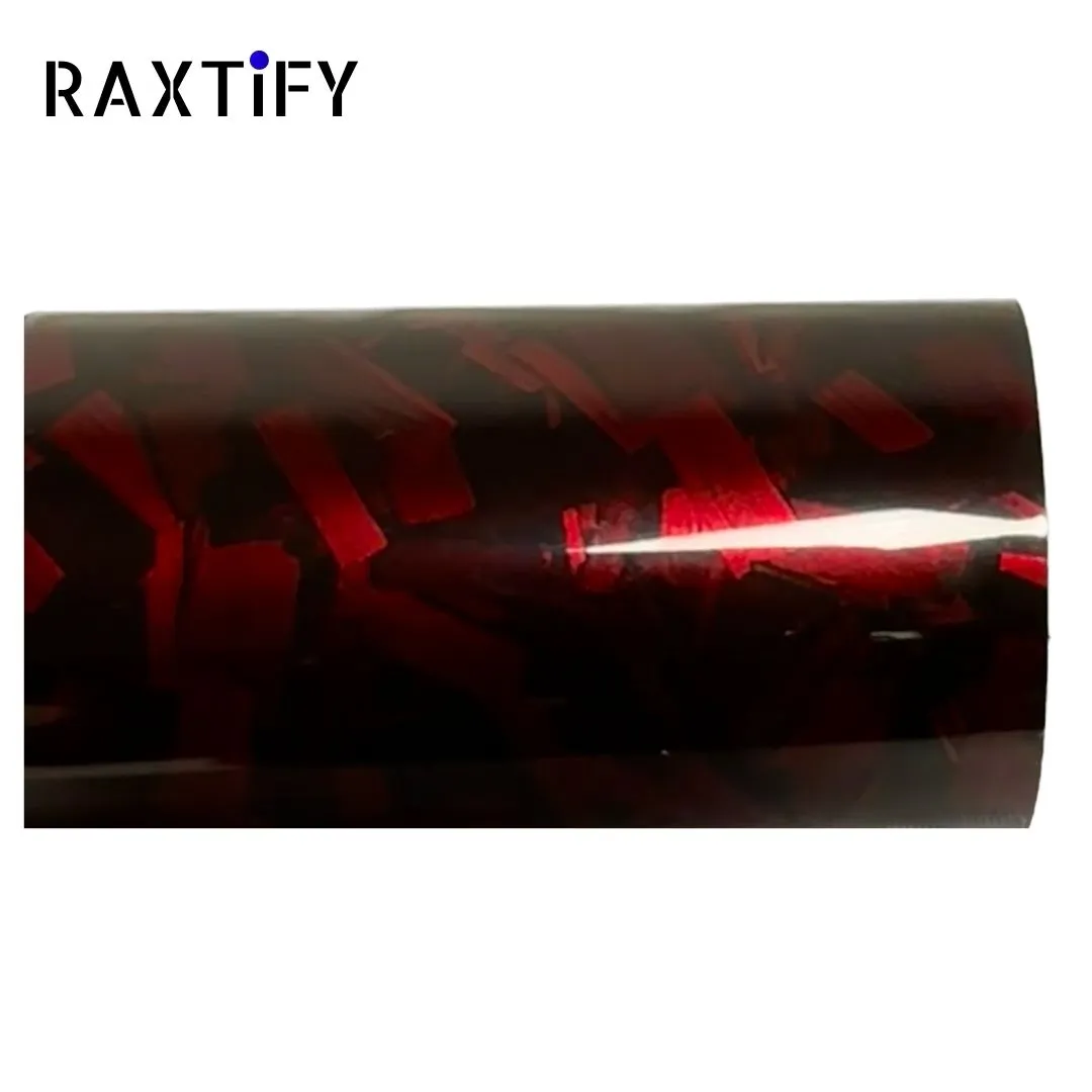 Gloss Camouflage Black Red Forged Carbon Vinyl Wrap