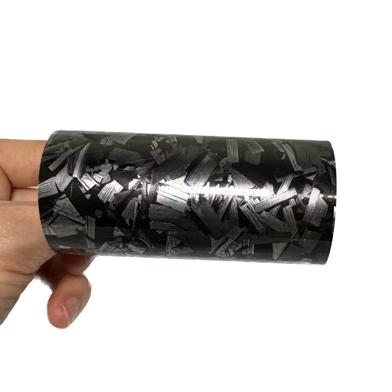 Gloss Camouflage Black Silver Forged Carbon Vinyl Wrap