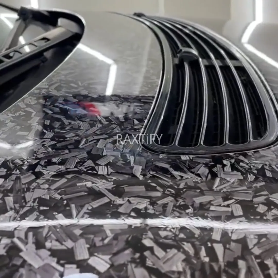 Gloss Camouflage Black Silver Forged Carbon Vinyl Wrap