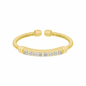 Gold Finish Sterling Silver Diamond Birth Gems April Ring - LL7004R4-G