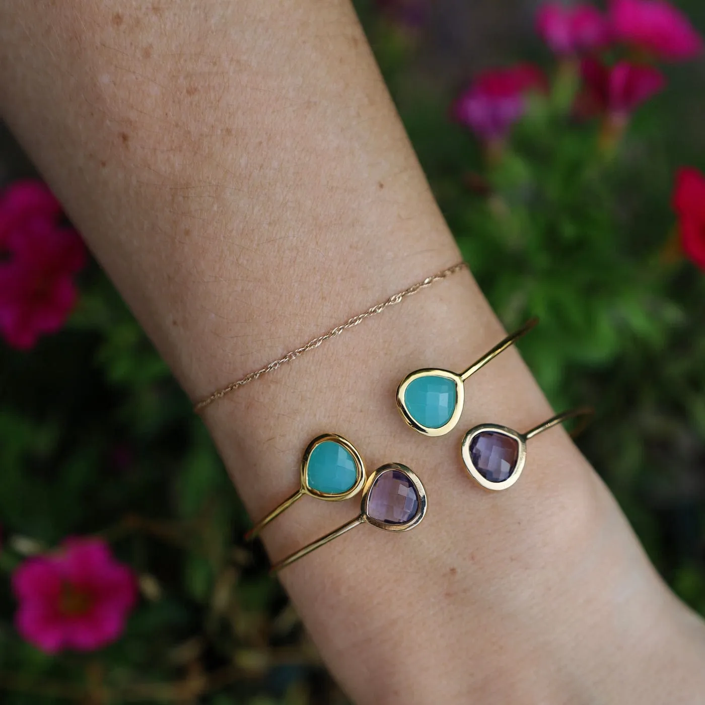 Gold Plated Double Plum Crystal Bracelet