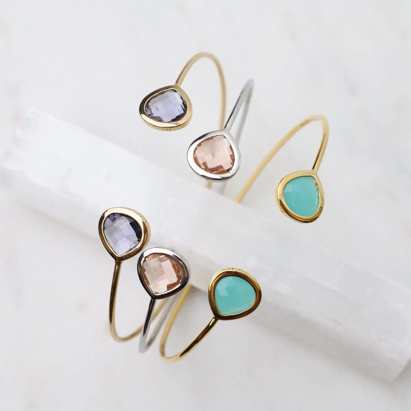 Gold Plated Double Plum Crystal Bracelet
