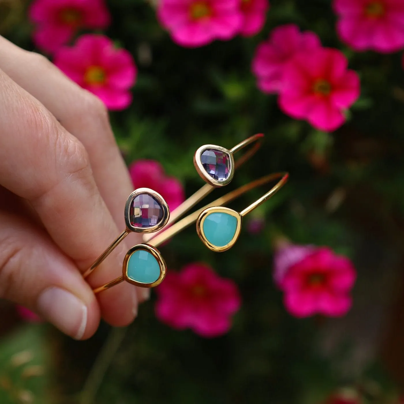 Gold Plated Double Plum Crystal Bracelet
