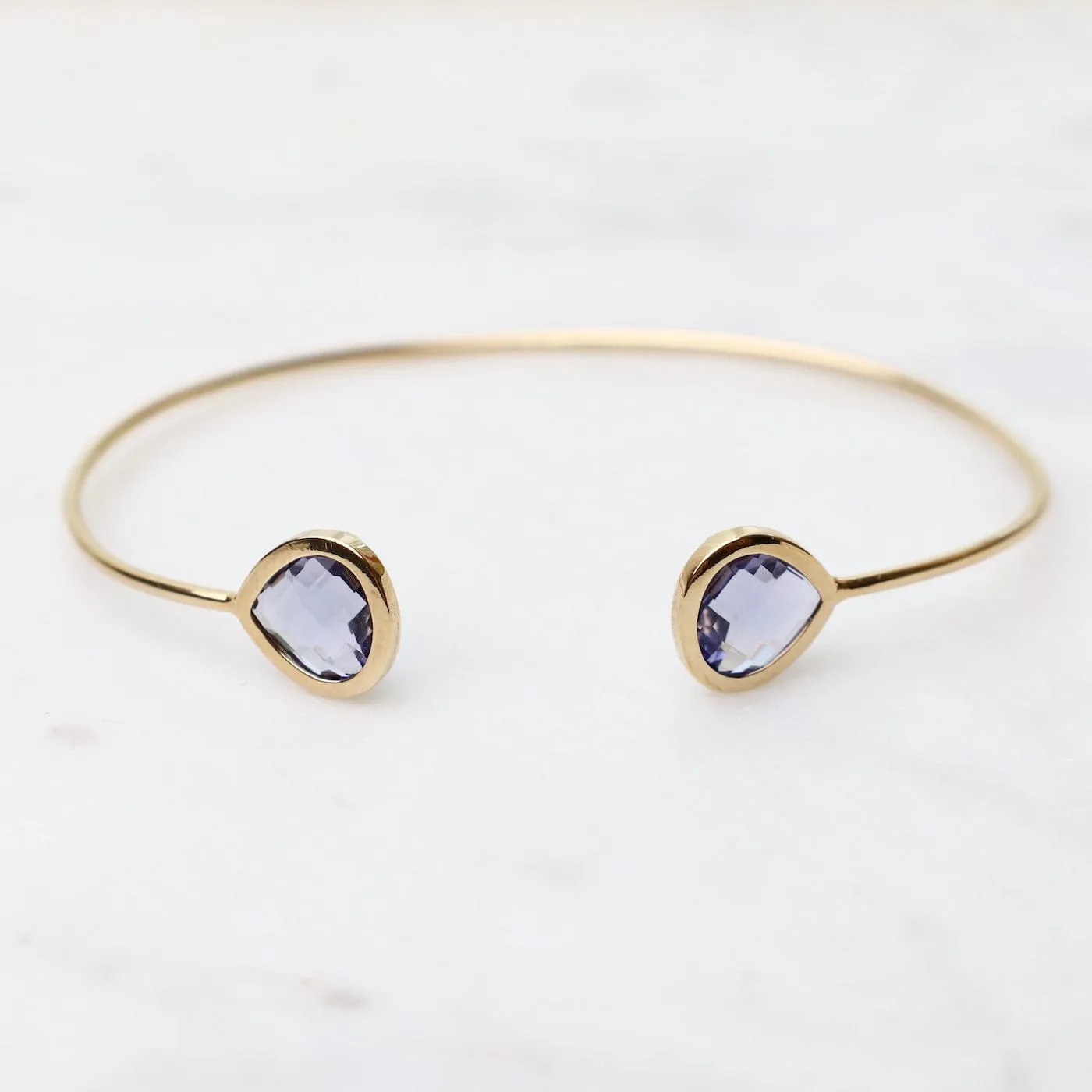 Gold Plated Double Plum Crystal Bracelet