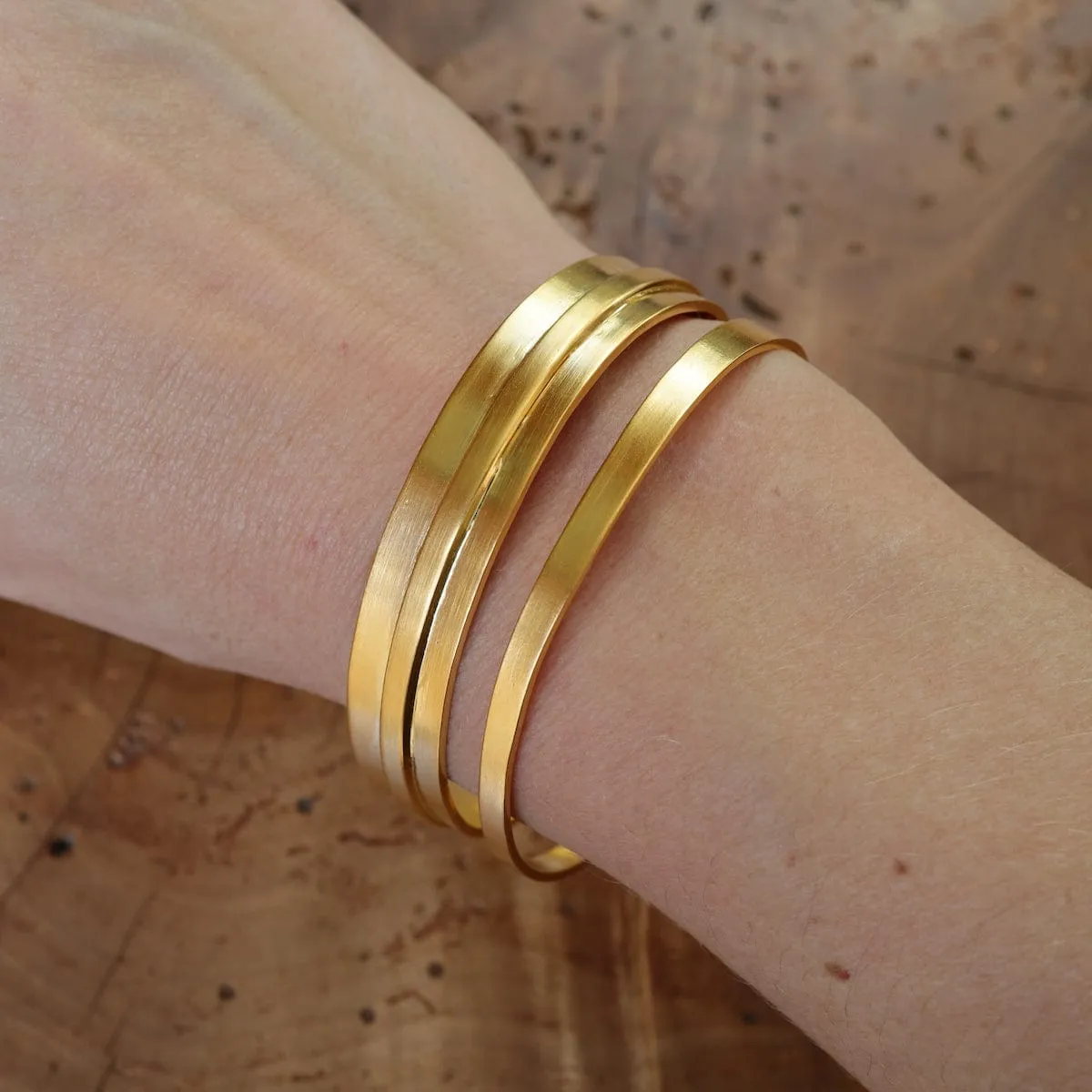 Gold Plated Mondrian Cuff Bracelet