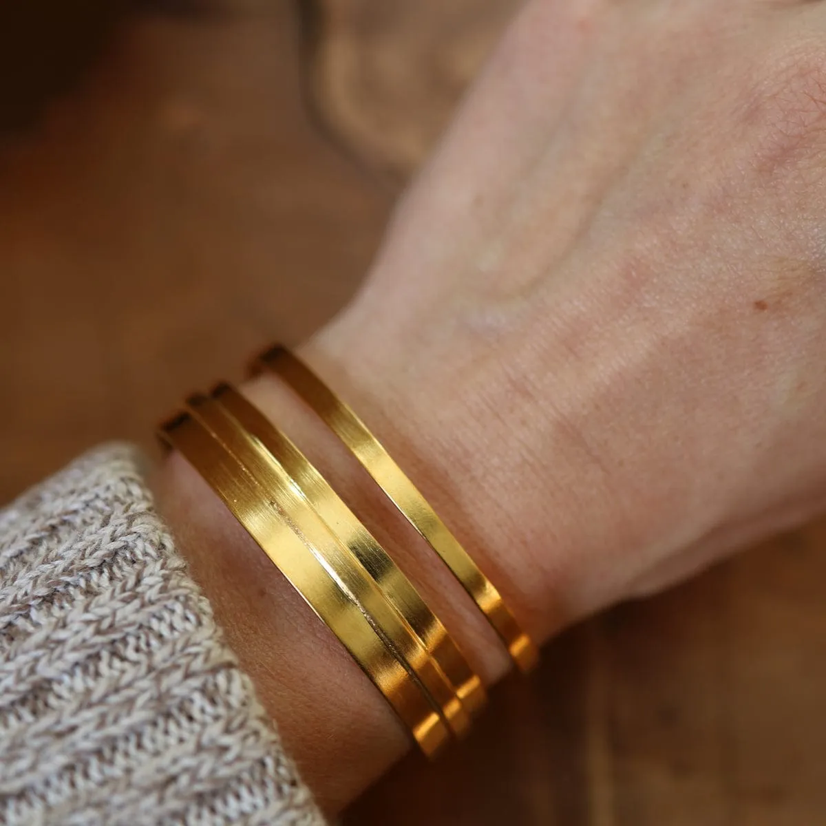 Gold Plated Mondrian Cuff Bracelet