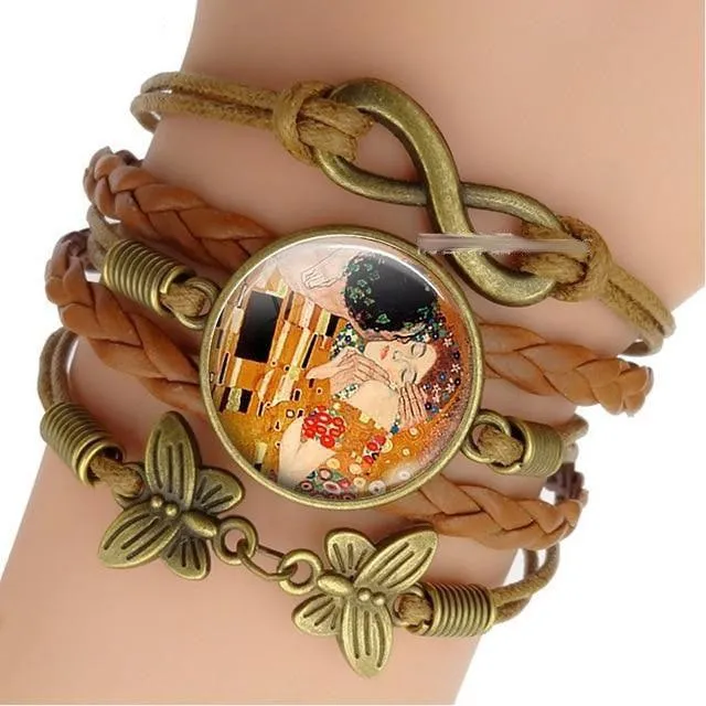 Gustav Klimt Infinity Charm Bracelets