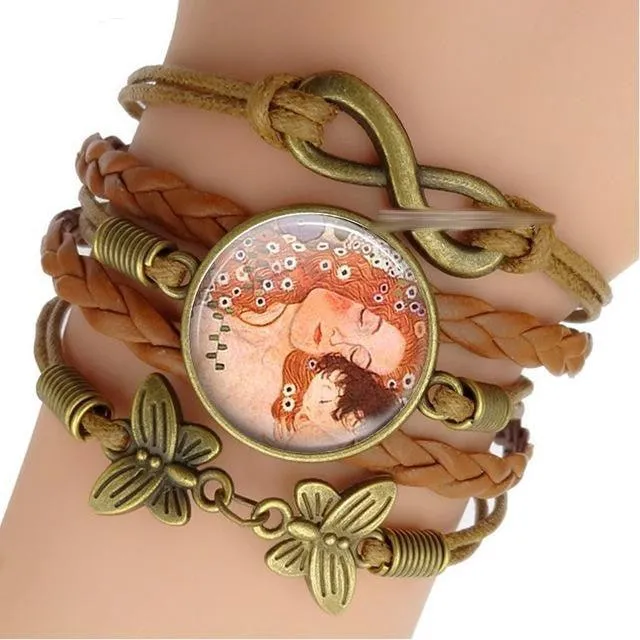 Gustav Klimt Infinity Charm Bracelets