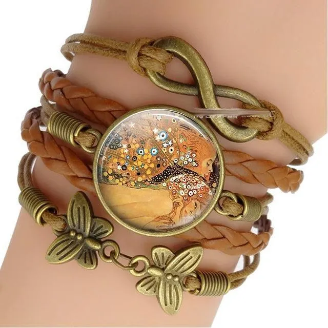 Gustav Klimt Infinity Charm Bracelets