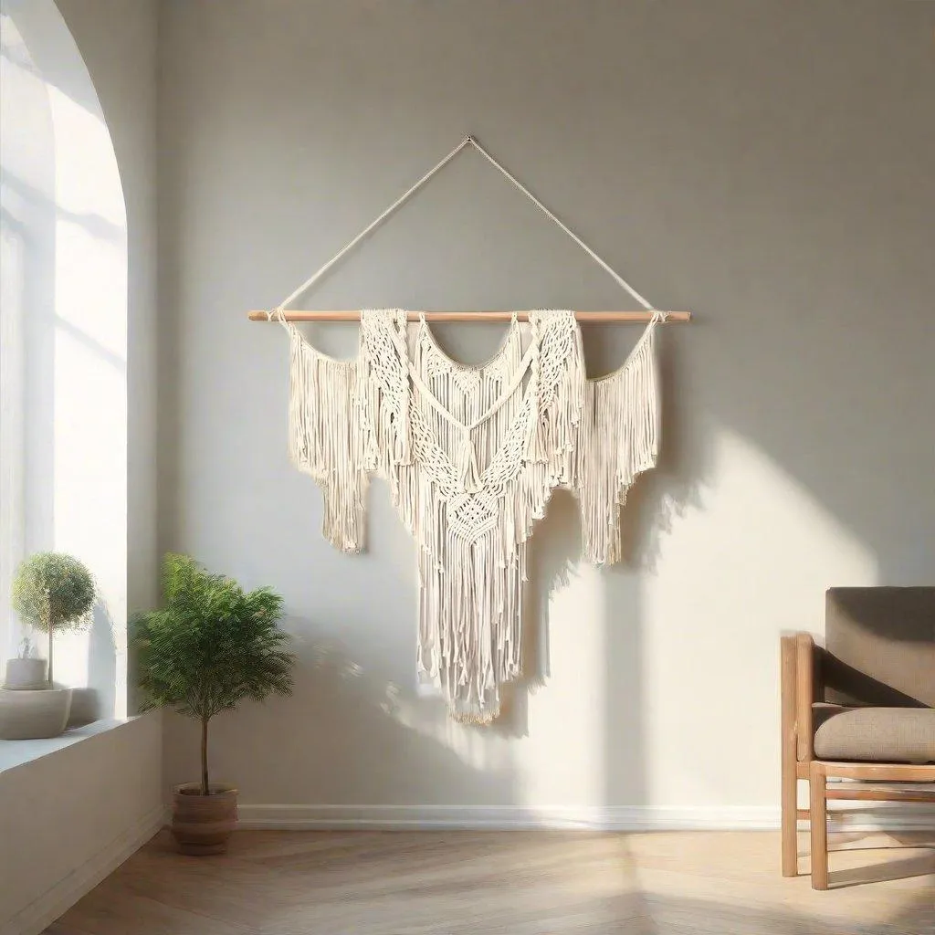 Handcrafted Macrame Wall Hanging Tapestry Cotton Wall Art