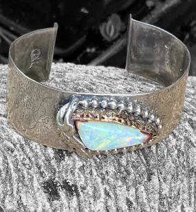 Handmade 14k Gold filled Bezel set Opal Cuff