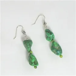 Handmade Apple Green Turquoise Earrings