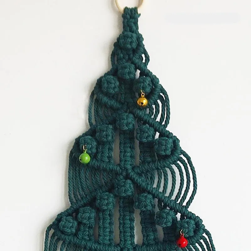 Handwoven Boho Macrame Christmas Tree Wall Hanging
