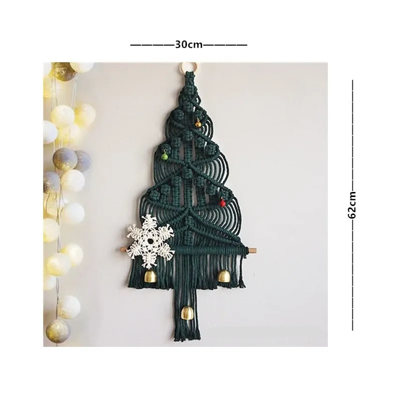 Handwoven Boho Macrame Christmas Tree Wall Hanging