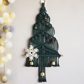 Handwoven Boho Macrame Christmas Tree Wall Hanging
