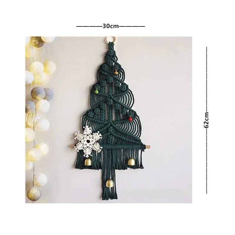 Handwoven Boho Macrame Christmas Tree Wall Hanging