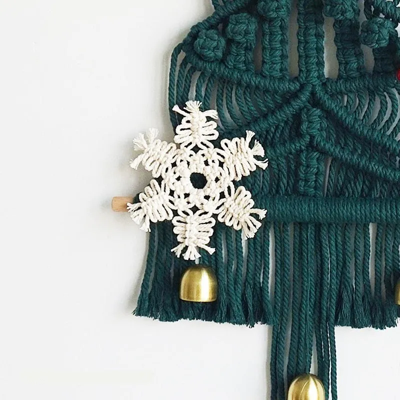 Handwoven Boho Macrame Christmas Tree Wall Hanging
