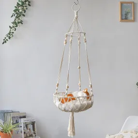 Handwoven Macrame Pet Swing Hammock