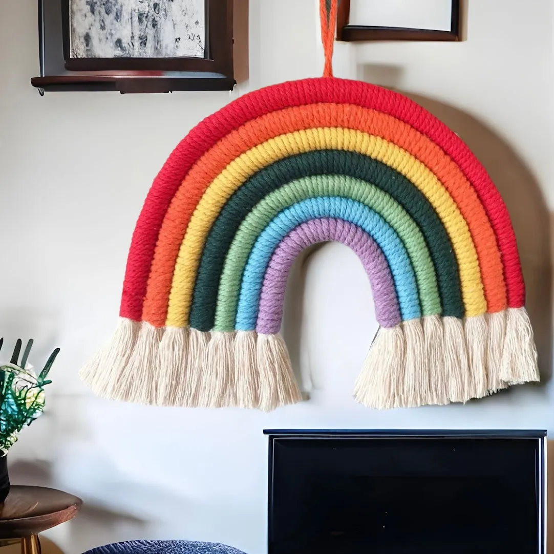 Handwoven Macrame Rainbow