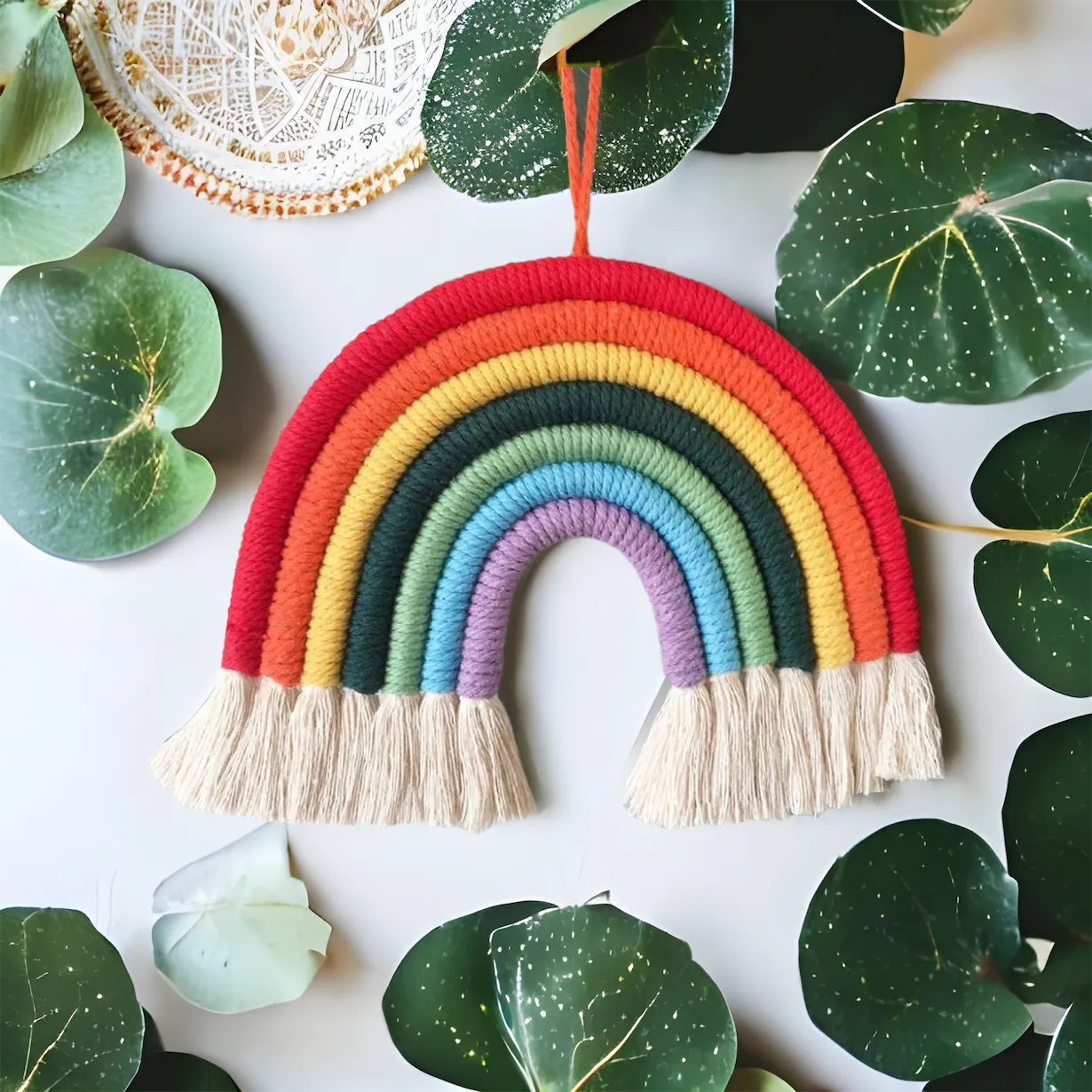 Handwoven Macrame Rainbow