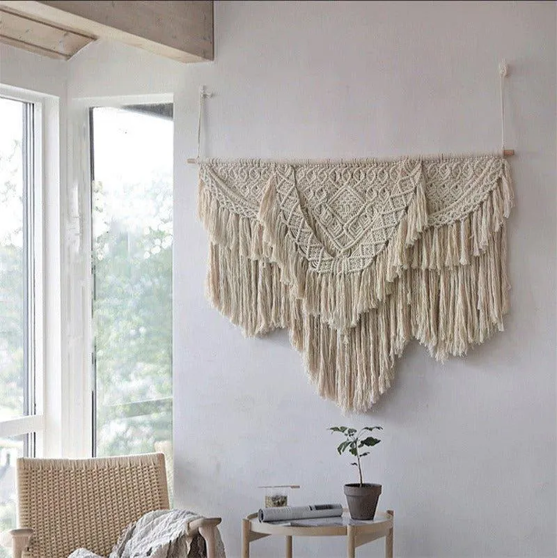 Handwoven Sizable Macrame Wall Hanging Tapestry