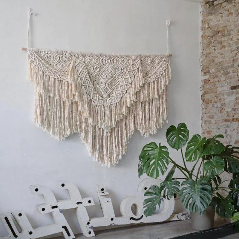 Handwoven Sizable Macrame Wall Hanging Tapestry
