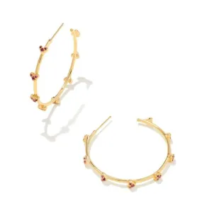 HAVEN CRYSTAL GOLD PINK HOOP EARRINGS