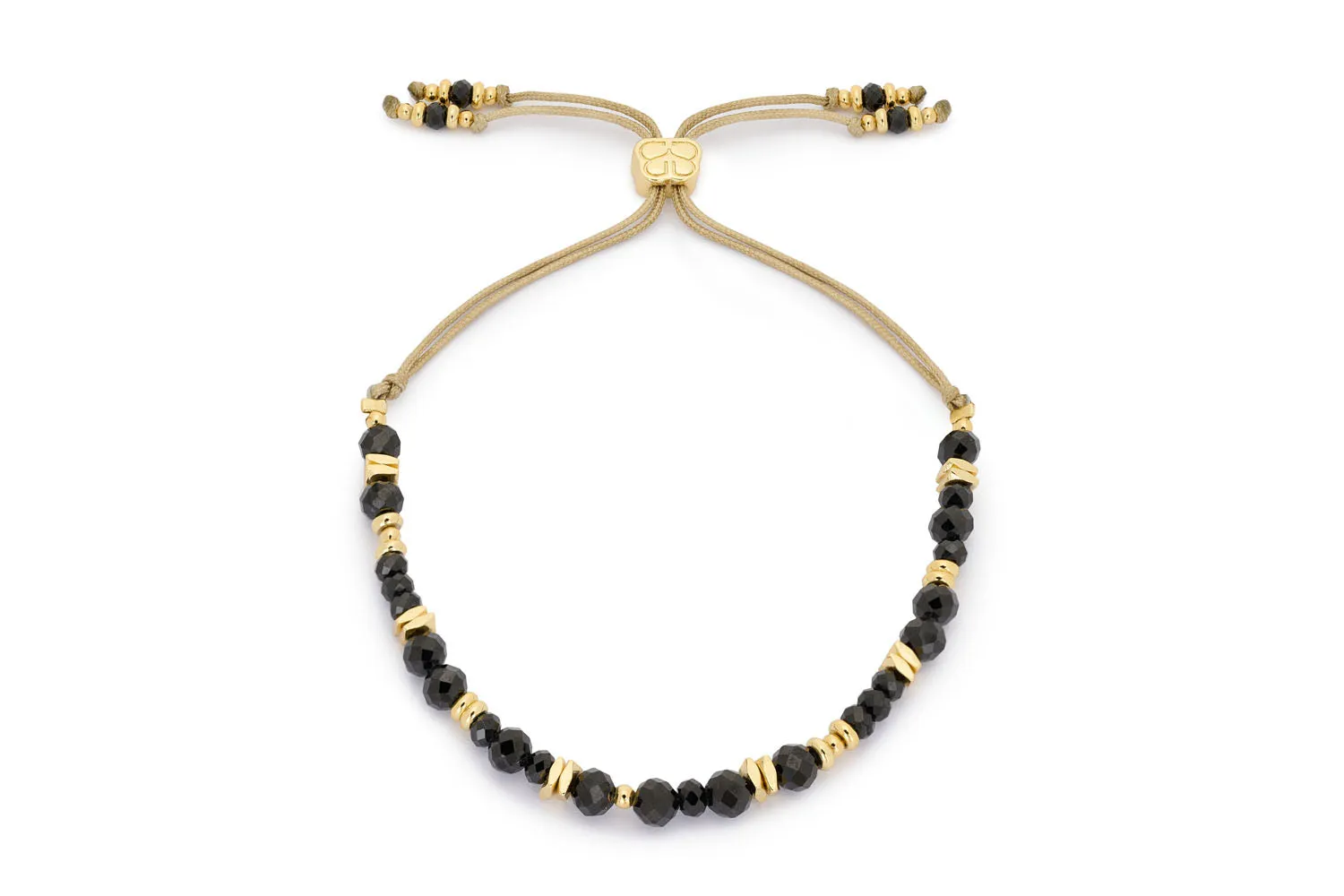 Izu Black Spinel Gold Stacking Bracelet