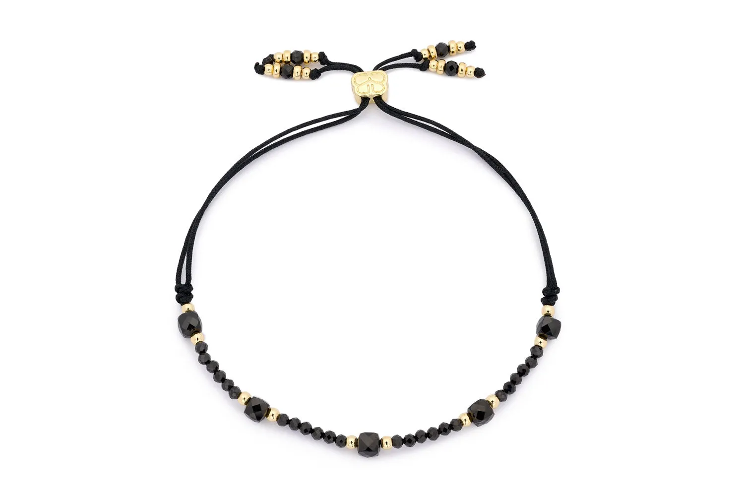 Izu Black Spinel Gold Stacking Bracelet