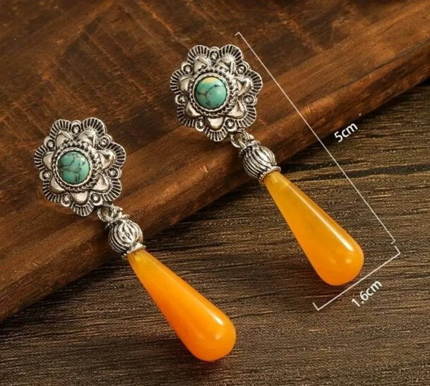 Jewellery - Earrings - drop - yellow