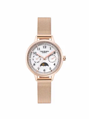 Luna Moonphase | Rose Gold Mesh Strap