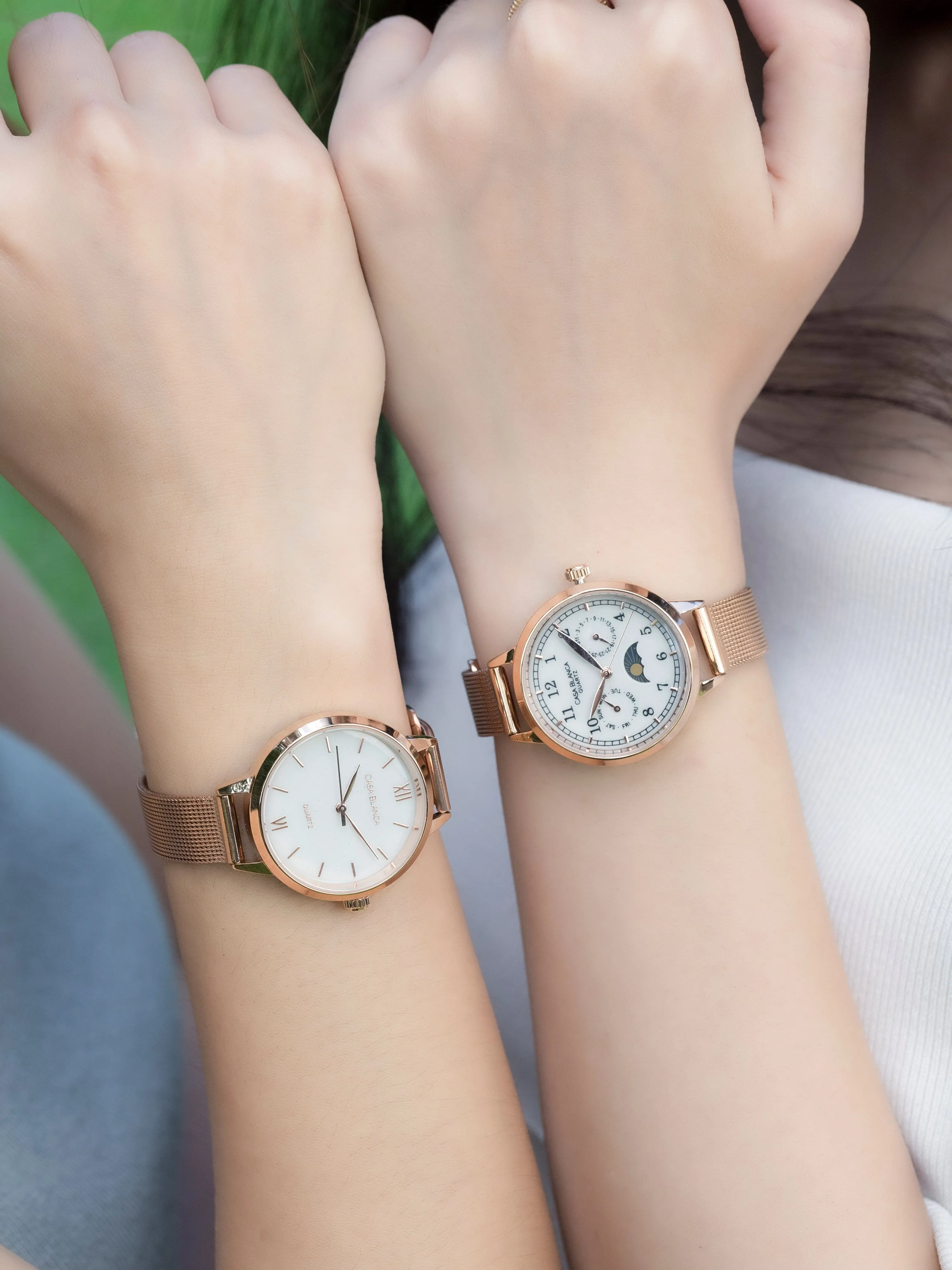 Luna Moonphase | Rose Gold Mesh Strap