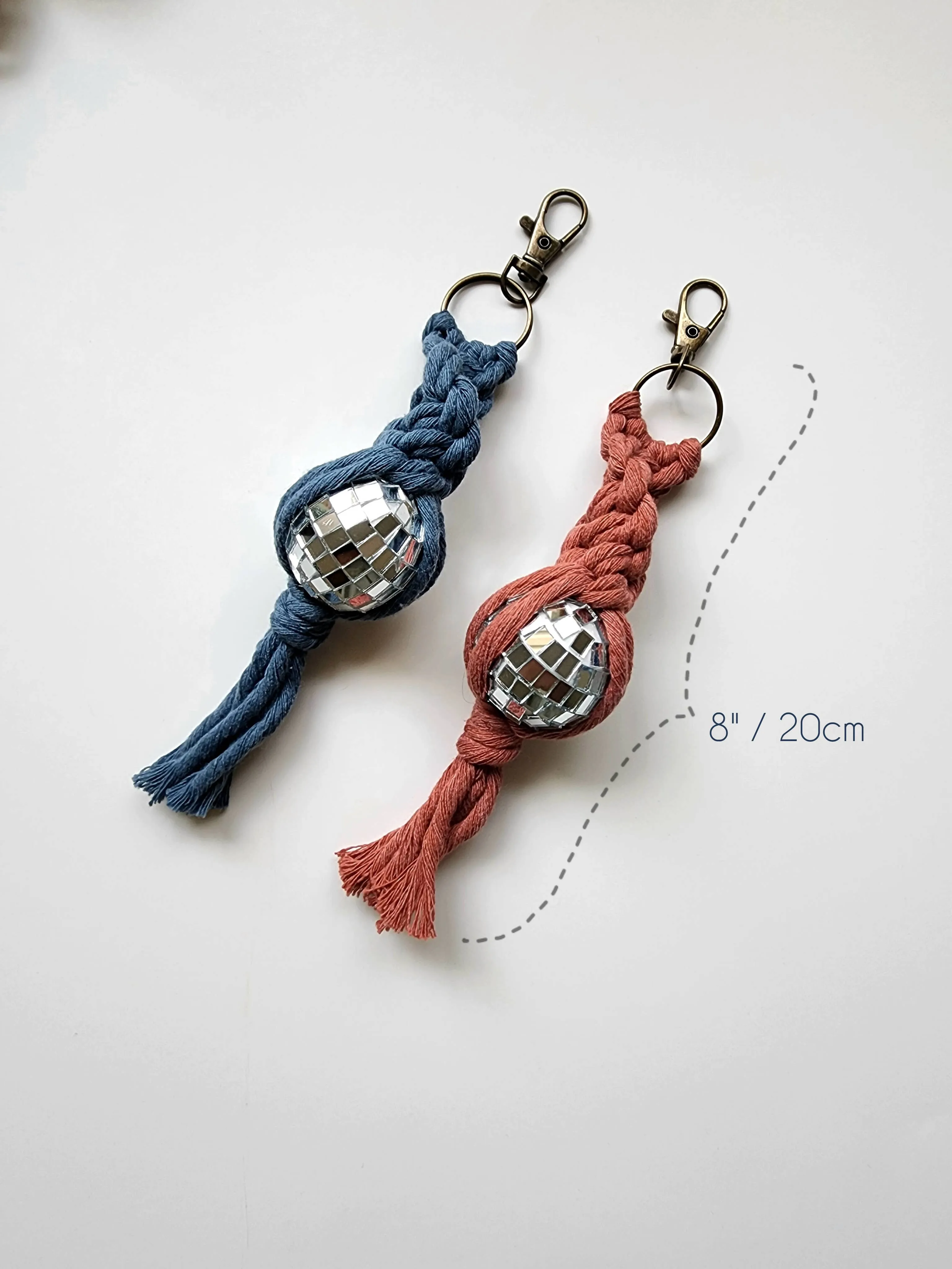 Macrame Disco Ball Keychain Charm, Boho Gifts for Women WHOLESALE